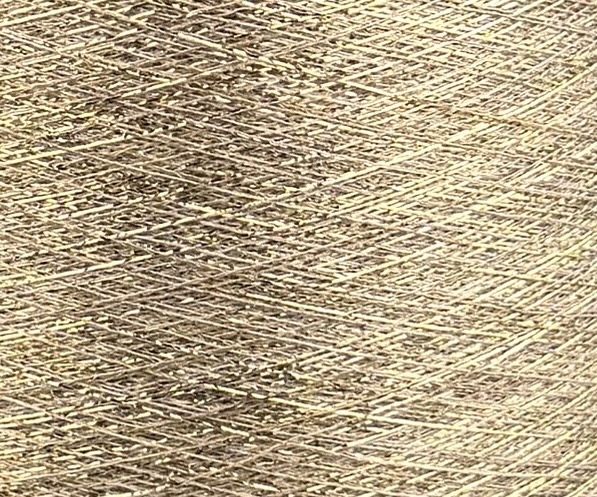 Torcitura di Domaso Art. BACH 1/34000 – Leuchtendes Garn mit zartem Lamé-Effekt col. Warmbeige 18